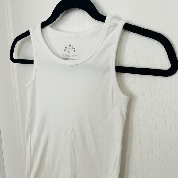 Primary 100% Organic Cotton Solid White Tank Top Kids Unisex Size 10 - Picture 2 of 5